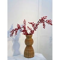 Arrangements floraux artisanaux LTL Vietnam pour la maison et l'hôtel, décoration écologique en rotin naturel, vase décoratif Art Déco fait main
