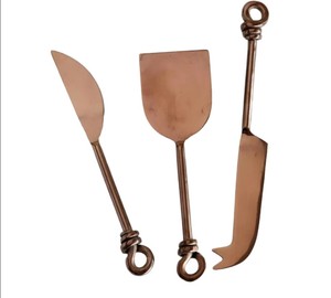 Juego de cuchillos para queso de diseño antiguo más vendidos, artesanía al por mayor con cubiertos con mango anudado forjado - Product Image 1