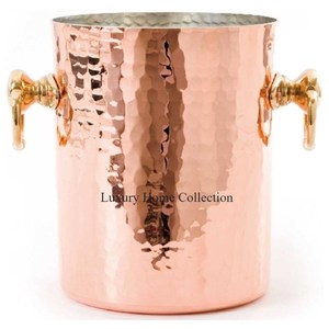 Forme de citrouille métal laiton coulé seau à vin refroidisseur et refroidisseur verres doré et argent ombre vaisselle fournitures de l'Inde - Product Image 2