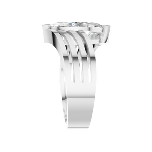 แหวนแต่งงานและหมั้นผู้ชายทองคำแท้ 14K ประดับเพชรโมอิสซาไนต์ทรงมาร์ควิส รับรองโดย IGI ดีไซน์หรูหรา สำหรับขายส่ง - Product Image 2