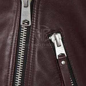 Blouson d'aviateur en cuir véritable respirant à fermeture éclair pour femmes, vêtements d'extérieur décontractés à la mode - Product Image 5