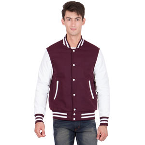 Veste universitaire pour homme en cuir respirant de haute qualité avec manches longues et col montant pour l'hiver 2026 - Product Image 1