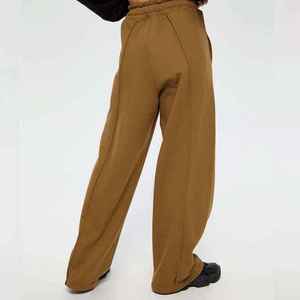 Custom Polyester/Cotton Winter <b>Women</b> Wide Leg Trouser <b>Sweatpants</b> Breathable Fleece Flat Front Customised Logo Printing - Product Image 6