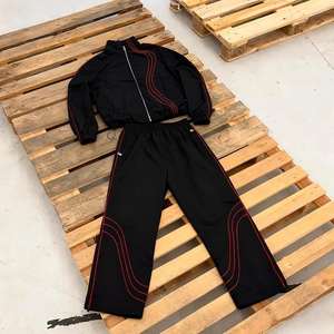 Conjunto de Chaqueta y Pantalones Deportivos de Invierno para Hombre, Personalizados por el Fabricante, con Cierre de Cremallera, Estilo Urbano, con Rayas en Contraste, de Poliéster/Nailon - Product Image 6