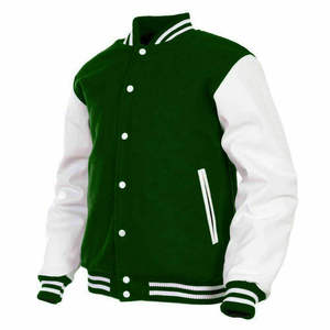 Chaqueta Universitaria Personalizada Negra y Blanca de Lana Chenilla con Cuello Alto, Chaqueta Ecológica de Primera Calidad para Hombre - Product Image 5