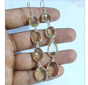 Luxury Fashionable White <b>Pearl</b> - Green Agate Drop Shape Stone Dangle <b>Earring</b> New Looking Sterling <b>Silver</b> Drop Dangle <b>Earrings</b> - Product Image 5