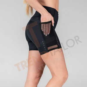 High Waist Leggings Custom Compression Running Shorts <b>Gym</b> <b>Bike</b> Shorts with Pocket - Product Image 4