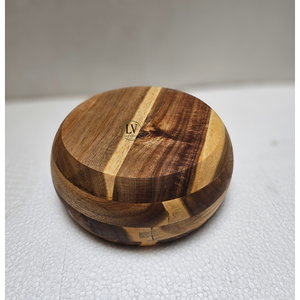 ชามสลัดไม้กระถินขนาดใหญ่ งานฝีมือช่างช่าง ทำจากไม้กระถิน ปลอดภัยสำหรับอาหาร ชามไม้ทรงกลมสำหรับเสิร์ฟอาหาร ผลไม้ สลัด พาสต้า จากเวียดนาม - Product Image 2