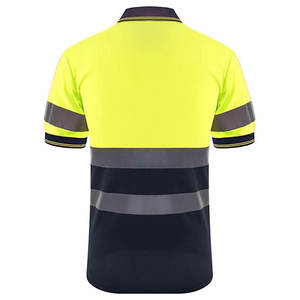 High Visibility Men's Short Sleeve Safety Wear Reflective Construction Work Wear Cotton <b>Polo</b> T-<b>Shirts</b> - Product Image 2