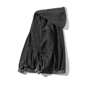 Sudaderas Lisas de Color Sólido 100% Algodón para Hombre, Lavado Ácido, Tallas Grandes, Servicio OEM, Sudaderas con Capucha para Hombre - Product Image 2