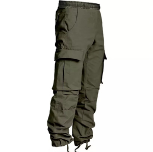 Vente en gros 2025 Pantalon cargo utilitaire de haute qualité pour hommes 100% coton Taille moyenne plusieurs poches Style décontracté Hip Hop Streetwear OEM - Product Image 5