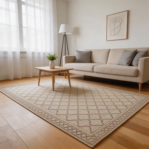 Alfombra de Polipropileno Duradera y Ligera, Diseño Geométrico, Hecha a Máquina, para Interiores/Exteriores, Patio, Balcón, Sala de Estar, Fácil de Limpiar, Pelo Corto - Product Image 1