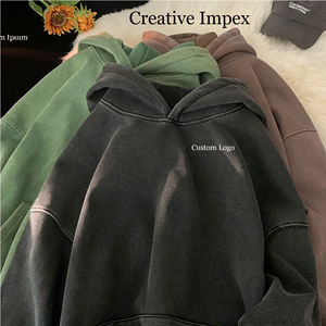 Sweat à capuche unisexe pour homme de haute qualité, 100% coton molletonné, broderie 3D, logo personnalisé, coupe ample, respirant, imprimé, pour l'hiver - Product Image 1