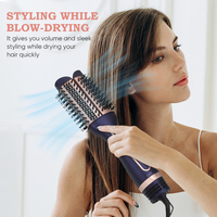 Sèche-cheveux et peigne lissant multifonction 1200W à double tension, brosse électrique à air chaud à chauffage rapide pour hôtels – Meilleures ventes