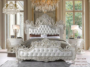 มือแกะสลักอย่างเต็มที่ไม้สักเตียงและห้องนอนชุดออกแบบมือแกะสลักเตียงไม้ขนาดควีนไซส์มือแกะสลักเตียงกับ Nightstand - Product Image 2