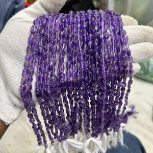 Piedras preciosas sueltas de amatista púrpura natural Hilo de 15,5 \ "con cuentas de pepita de 6mm-8mm y 8mm-10mm Piedra preciosa azul - Product Image 5