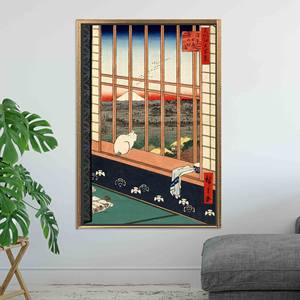 Asakusa Ricefields Art : Impression sur toile du festival Torinomachi, TOILE ENCARTÉCHÉE DORÉE - Product Image 1