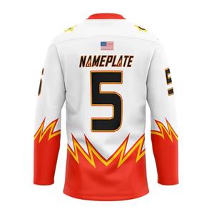 Camisetas deportivas personalizadas de alta calidad, camisetas de hockey sublimadas OEM con diamantes de imitación, camisetas deportivas clásicas, uniformes para hockey sobre hielo - Product Image 2