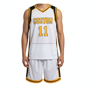 Nouveau maillot de basket-ball personnalisé OEM, sublimation, pas cher, respirant, vêtements de basket-ball pour hommes, uniforme de basket-ball surdimensionné, séchage rapide - Product Image 1