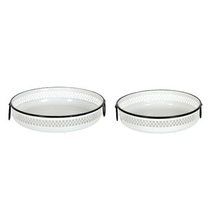 Plateau rond blanc en aluminium de haute qualité avec poignées Office Party Wedding Servant à un prix abordable - Product Image 3