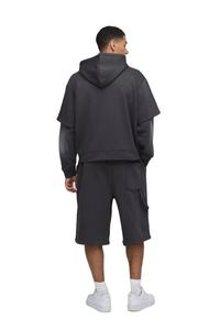 ชุดฮู้ดดี้ซิปและกางเกงขาสั้นคุณภาพสูง น้ำหนักมาก สไตล์ซันเฟด สำหรับผู้ชาย พร้อมบริการปักโลโก้ตามแบบที่ต้องการ สำหรับอุตสาหกรรมการคลังภาษี - Product Image 2