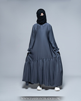 Abaya droite à manches boutonnées, nouveau design, volants, simple, longueur ras du sol, écologique, respirante, vente en gros, robe musulmane, export