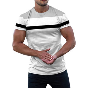 T-shirt à manches courtes et col ras du cou pour entraînement musculaire, couleurs personnalisées, tailles, t-shirt athlétique en coton, vente en gros - Product Image 3