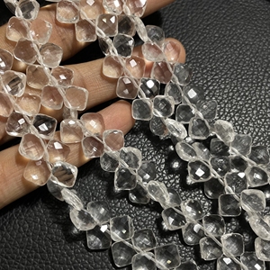 Perles en forme de cerf-volant en cristal de Quartz à facettes de haute qualité perles de fantaisie en pierres précieuses blanches pour la fabrication de bijoux - Product Image 3