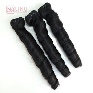 Funmi Paquets de cheveux vietnamiens à cuticule alignée vierge super doublement étirée Printemps Bouclés Couleur noire naturelle Haute qualité - Product Image 6