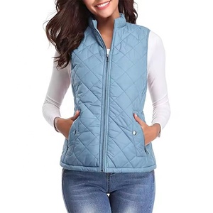Precio al por mayor Stand Collar sin mangas ropa bordado al aire libre Puffer chaleco moda OversizeWindproof bordado mujer chaqueta - Product Image 3
