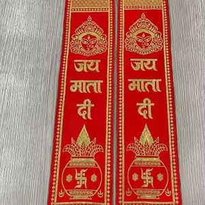 Jai Mata Di Unisex Satén Seda Dupatta Patka para Funciones Religiosas Año Nuevo Mata Ki Chunari para Navratri Jagran Bufanda Bandini - Product Image 1