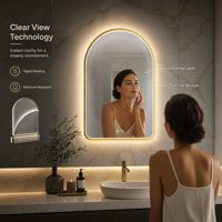 Miroir de salle de bain lumineux sur mesure en aluminium de 4 mm avec éclairage frontal, anti-buée, fournisseur en gros