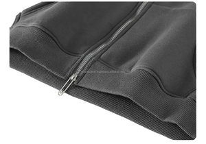 เสื้อฮู้ดผู้ชายผ้าฝ้าย100% โอเวอร์ไซส์ซิปคู่โอเวอร์ไซส์500บ็อกซี่เสื้อฮู้ดเทอร์มอล - Product Image 5