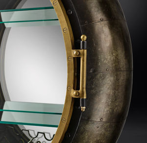 Armoire à vin artisanale industrielle écologique - Bois de manguier et fer, armoire à vin haute pour bar à domicile, restaurant, utilisation en extérieur - Product Image 4