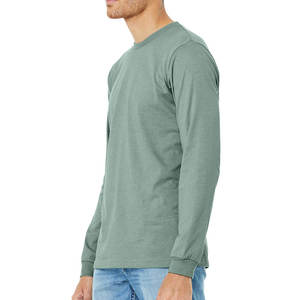 Hommes femmes T-shirt à manches longues personnalisé pas cher col rond coton respirant T-shirt à manches longues - Product Image 2