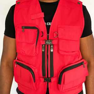 Gilets pour hommes personnalisés utilitaire reporter multi-poches pêche hommes couleur unie photographe travail uniforme sécurité Cargo gilet 2025 - Product Image 4
