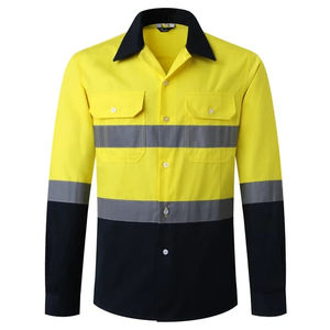 Hi Vis Construction Camiseta de manga larga Hi Vis Workwear Camiseta Polo de seguridad reflectante con cintas reflectantes - Product Image 4