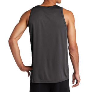 Vente chaude grande taille hommes débardeurs personnalisé couleur unie col rond sans manches vêtements de sport respirant Fitness gilet sur les meilleurs prix - Product Image 2