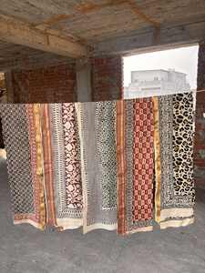 Un montón de pareos al por mayor para mujeres Bagru Dabu impreso hecho a mano bloque impreso parongs Pareos bufandas largas bohemios Pareos - Product Image 5