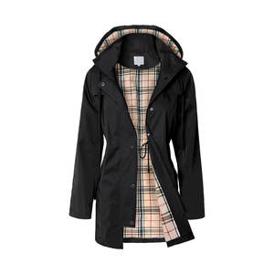 เสื้อกันลมยาวผ้าฝ้าย100% เสื้อแจ็คเก็ตลำลองแบบวินเทจแต่งลายทางสีตัดกันมีซิปด้านหน้าสำหรับฤดูใบไม้ผลิ - Product Image 1