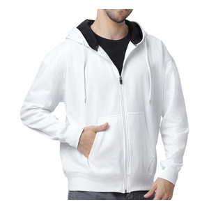 Sweats à capuche surdimensionnés personnalisés à fermeture éclair intégrale, couleur unie, poids lourd, 100% coton, poches, sweats à capuche pour hommes de haute qualité, mode masculine - Product Image 1