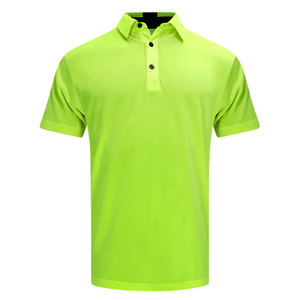 T-shirts de golf pour hommes 100% coton avec logo brodé polos à manches courtes unis avec logo personnalisé - Product Image 1