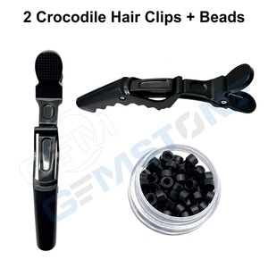 Kit professionnel d'extension de cheveux en acier inoxydable durable, pince à micro-perles à 2 trous, pinces crocodiles, aiguille à boucle de traction - Product Image 3
