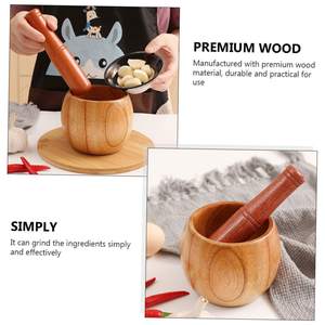 3 uds tarro de ajo molinillo de mano trituradora herramienta de picadora tazón de molienda triturador de ajo picadora Maja tazón agitador de cóctel - Product Image 2