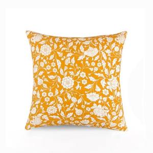 Floral Handblock Linen Pillow Cover Soft <b>Cushion</b> Case Designer <b>Fabric</b> Home | 18x18 | 20x20 |16x16 - Product Image 1