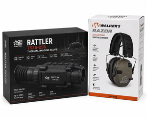 Visore Termico Notturno Rattler TS25-256 con Ingrandimento 10x e Registrazione Video, Protezione per le Orecchie Walker's Razor, Verde Oliva - Product Image 2