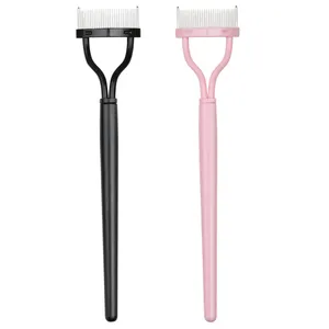 Outils de maquillage des yeux Brosse à sourcils Brosse pour eyeliner Séparateur de cils Peigne à sourcils Brosse à cils en acier Peigne à mascara