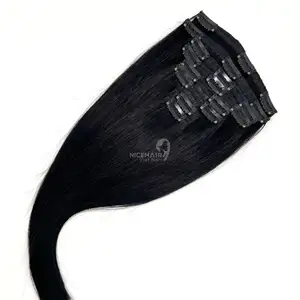 Non-Chemicals Cuticle Aligned Remy Clip-In Hair Extension Natural Wave / Body Wave Style Colorful Exported From Vietnam
