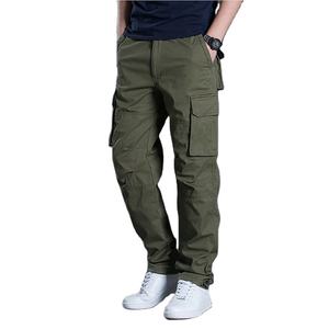 Pantalones Casuales de Verano para Hombre, Estilo Delgado de Algodón, Overoles con Cintura Elástica, Pantalones Holgados para Deportes al Aire Libre, Pantalones de Trabajo de Color Sólido a la Moda - Product Image 1