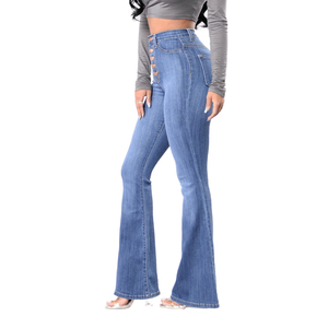 กางเกงยีนส์เอวสูงไซส์พิเศษสำหรับผู้หญิง, กางเกงยีนส์ขายาวกางเกงยีนส์ยืดได้สำหรับฤดูใบไม้ผลิ - Product Image 2